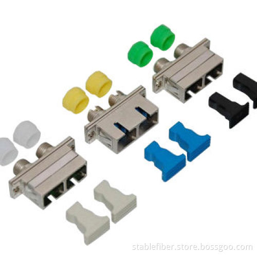 FC-SC Duplex Fiber-optical Adapter, Available in Simplex, Duplex Type, Metal and Plastic Versions